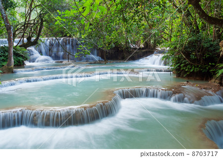 Kuang Si Waterfall. Luang Prabang. Laos. Kuang Si Waterfall. Luang Prabang. Laos. 8703717