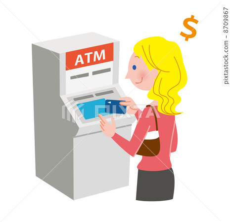 A woman using ATM A woman using ATM 8709867