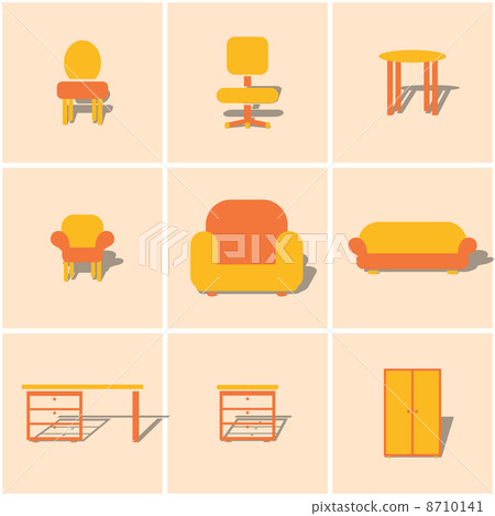 colored icons furnniture 8710141