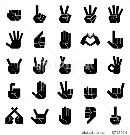 Hand sign Left hand (black) 8712024