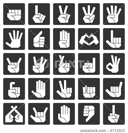 Hand sign Left hand (white) 8712025