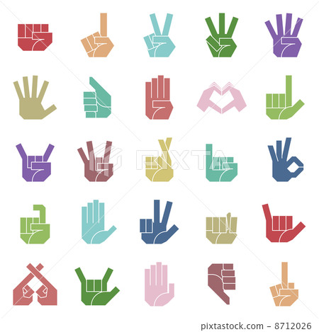 Hand sign right hand (color) Hand sign right hand (color) 8712026