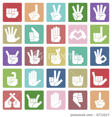 Hand sign right hand (white outline) 8712027