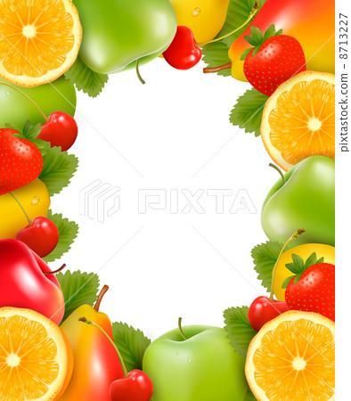 Frame made of fresh, juicy fruit. Vector. Frame made of fresh, juicy fruit. Vector. 8713227
