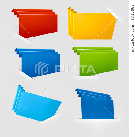 Huge set of colorful origami paper banners. Vector illustration. Huge set of colorful origami paper banners. Vector illustration. 8713868