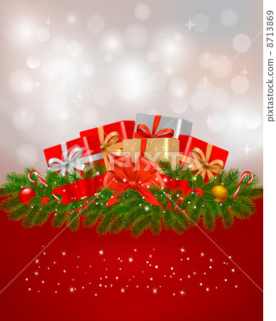 Background with presents and a ribbon. Vector illustration. Background with presents and a ribbon. Vector illustration. 8713869
