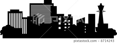 Silhouette of urban building group 8714243