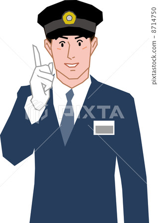 Bus driver who checks with finger pointing - Stock Illustration ...