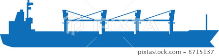 Bulk cargo ship silhouette Bulk cargo ship silhouette 8715137