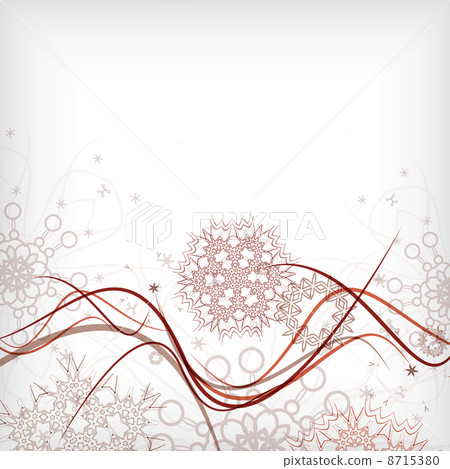 Colorful vintage snowflake swirls / Christmas card 8715380