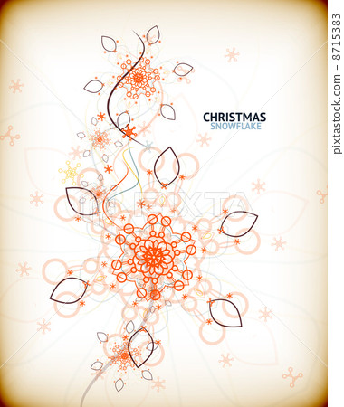 Vintage Christmas card with decorative snowflakes 8715383