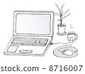 便攜式計算機和室內植物 8716007