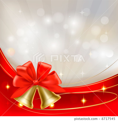 Background with red bow, bells and ribbons Background with red bow, bells and ribbons 8717545