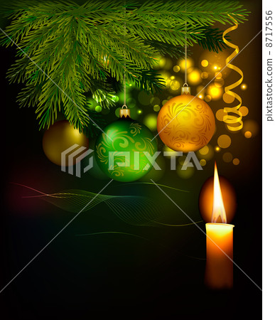 Christmas background with tree and baubles. Vector illustration Christmas background with tree and baubles. Vector illustration 8717556