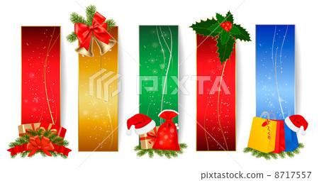 Set of winter christmas banners. Vector illustration 8717557