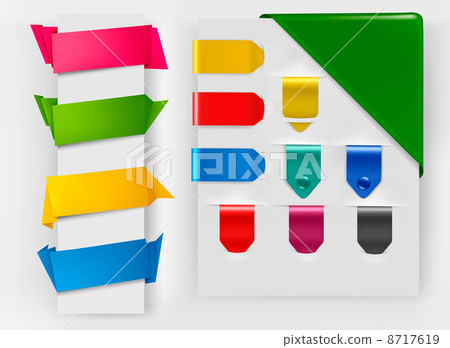 Huge set of colorful origami paper banners. Vector illustration. 8717619