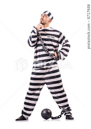 Convict criminal in striped uniform Convict criminal in striped uniform 8717686