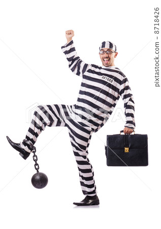 Convict criminal in striped uniform Convict criminal in striped uniform 8718426