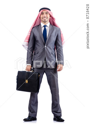 Arab businessman isolated on the white Arab businessman isolated on the white 8718428