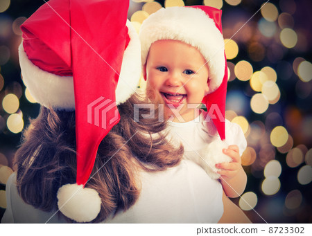 Christmas magic happy family mother and baby Christmas magic happy family mother and baby 8723302