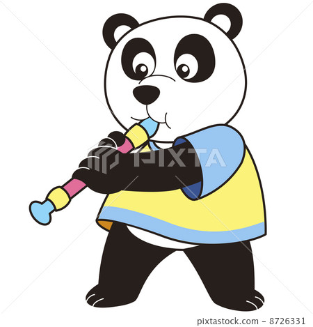 Cartoon Panda Playing an Oboe 8726331