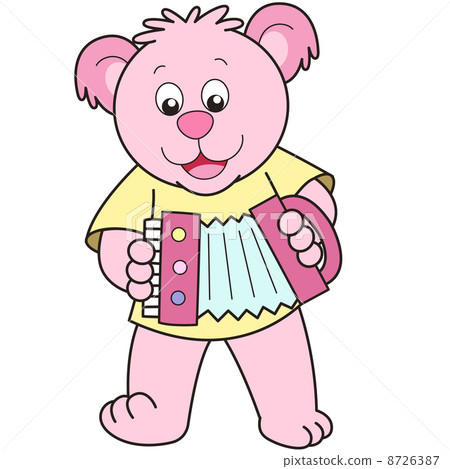 Cartoon Bear Playing an Accordion Cartoon Bear Playing an Accordion 8726387