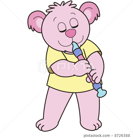 Cartoon Bear Playing an Oboe Cartoon Bear Playing an Oboe 8726388