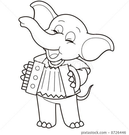 Cartoon Elephant Playing an Accordion Cartoon Elephant Playing an Accordion 8726446