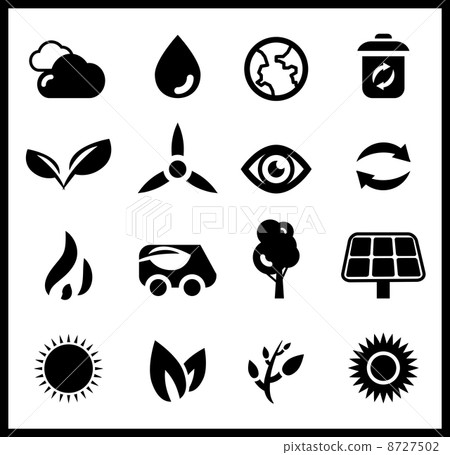 Black ecology icons | vector icon set - Stock Illustration [8727502 ...