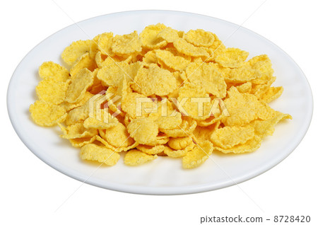 cornflakes in a white plate 8728420