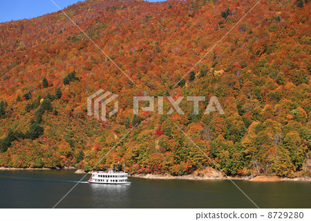 Autumn leaves of Okadaden Lake 8729280