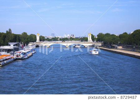 Paris Seine View of Alexandre III bridge Paris Seine View of Alexandre III bridge 8729487