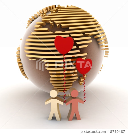 loving couple on a background a globe 8730487