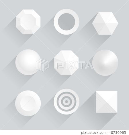 Top view of geometric figures with shadows 8730965