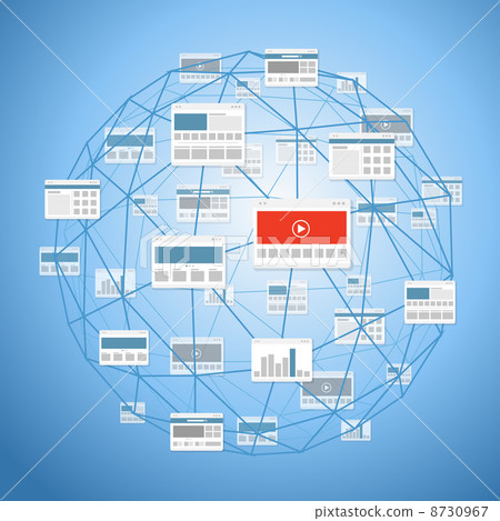 Modern digital media website connection abstract scheme Modern digital media website connection abstract scheme 8730967