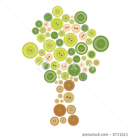 Button tree 07 - Stock Illustration [8731021] - PIXTA
