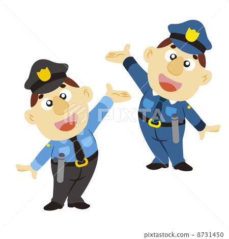 funny cartoon policeman, two colors 8731450