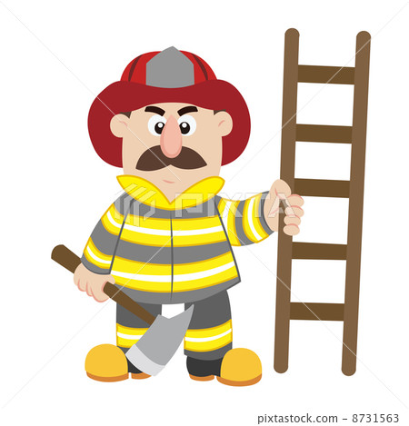 an illustration of cartoon fireman ,vector an illustration of cartoon fireman ,vector 8731563