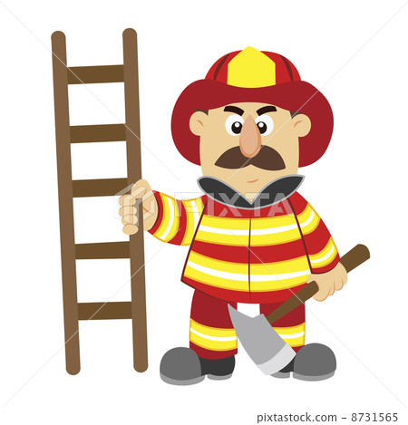 an illustration of cartoon fireman ,vector an illustration of cartoon fireman ,vector 8731565