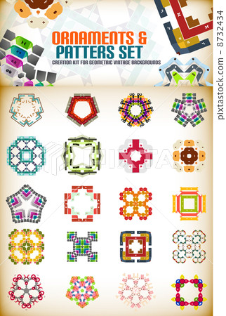 Abstract geometric vintage shapes for backgrounds Abstract geometric vintage shapes for backgrounds 8732434