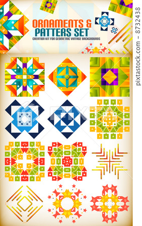 Abstract geometric vintage shapes for backgrounds 8732438