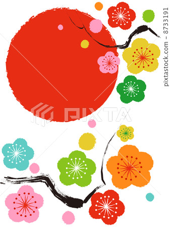 Colorful plum and first sunrise Colorful plum and first sunrise 8733191