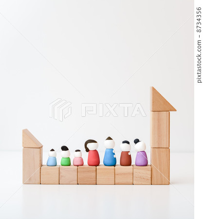 A family house made of building blocks A family house made of building blocks 8734356