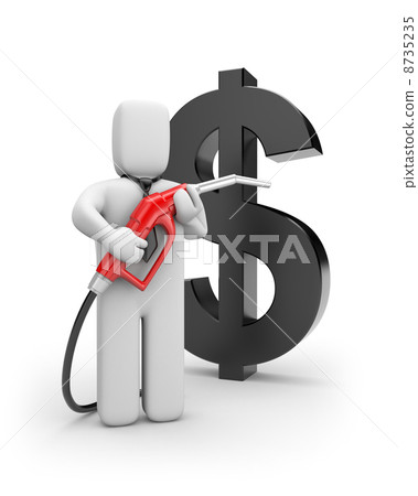 Person with petrol pump Person with petrol pump 8735235
