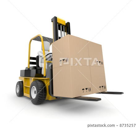 Person drive a Forklift 8735257