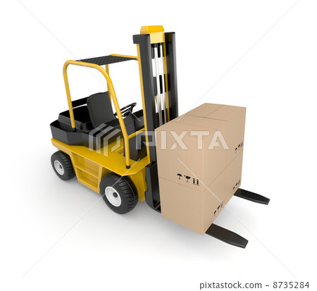 Forklift with cargo Forklift with cargo 8735284