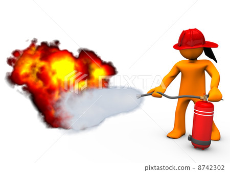 Fireman Extinguisher Fire 8742302
