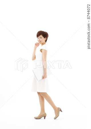 A woman holding a laptop computer 8744072