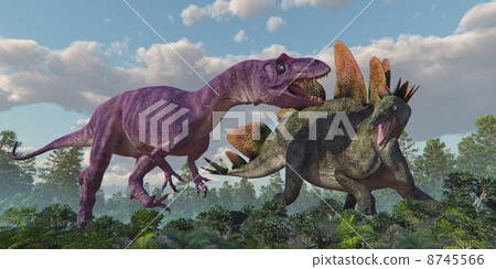Allosaurus and Stegosaurus 8745566