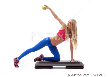Seductive cute model exercising on stepper Seductive cute model exercising on stepper 8745910